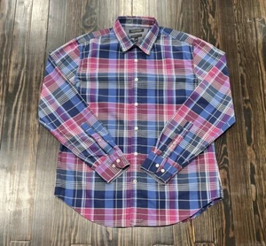 Banana Republic Custom 078 Wash Hemd Herren Medium Camden Fit kariert blau lila  - Bild 1 von 4