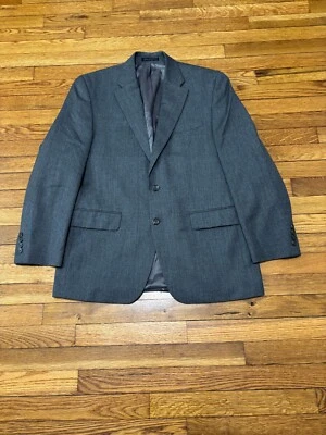 Chaps Ralph Lauren Mens Blazer Jacket Sz 40R Gray Solid Wool 2 Button Sport Coat - Image 1 of 4