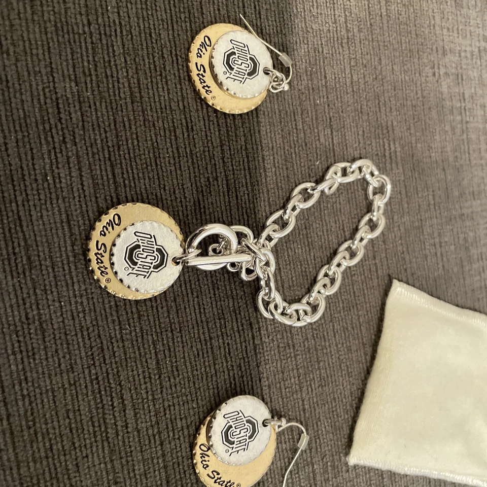 Ohio State Buckeyes Women Toggle Bracelet And EarringsOfficially Licensed - Image 1 of 4