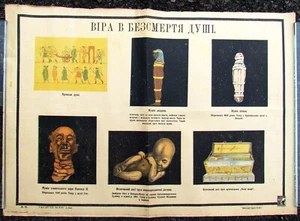 UKRAINISCHES ANTIRELIGIÖSES BILDUNGSPLAKAT 1930er Jahre - Bild 1 von 3