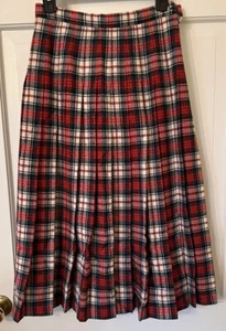 VTG Pendleton 100% Wool Midi Skirt Authentic Mac Lennan Tartan Preppy USA 6 - Picture 1 of 5