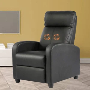 Massage Recliner Sofa Chair PU Leather Padded Seat Backrest Recliner Single Sofa - Picture 1 of 8