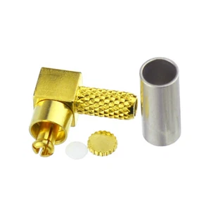 90 deg MC-Card male plug right angle RF Connector crimp for RG174 RG316 cable - Picture 1 of 4
