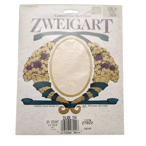 Vintage Zweigart Linen 25 ct Cross Stitch Fabric 14"x18" Cream #27022 - Picture 1 of 3