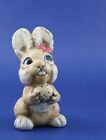 New Old Stock Norleans Big Eyes Bunny Rabbit Figurine with Painted Egg