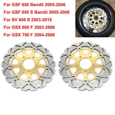 2 Front Brake Rotors for Suzuki SV 650 S 2003-2015 2014 GSF 650 BANDIT 2005-2006 - Image 1 of 4