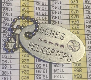HUGHES HELOCOPTERS • TOOL CHECK • SHOP TAG • VINTAGE RAR • HUGHES HELOCOPTERS - Bild 1 von 5