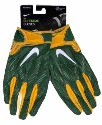 Guantes de fútbol americano Nike Superbad Green Bay Packers NFL MAGNIGRIP talla 3XL Foto 1 de 4