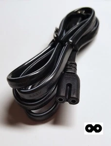 5ft 2-Prong Figure-8 Non-Polarized Power Cord Cable For TV Printer Adapter - Picture 1 of 1