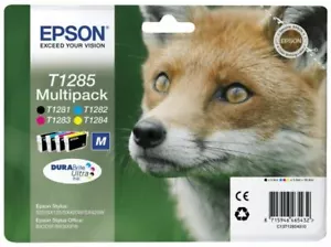 Genuine Epson T1285 Fox Multipack 4-Colour Ink Cartridges (C13T12854010) T1281  - Picture 1 of 4