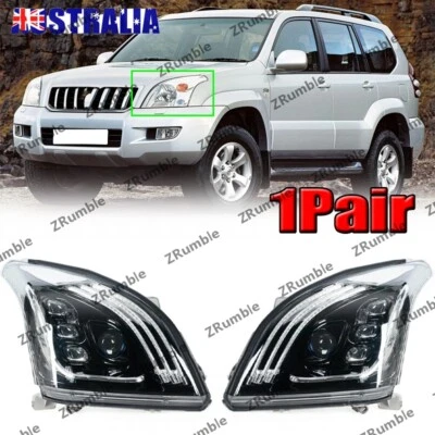 1 par de faros delanteros LED para Toyota Land Cruiser Prado Fj120 2003 2004-2009 Foto 1 de 4