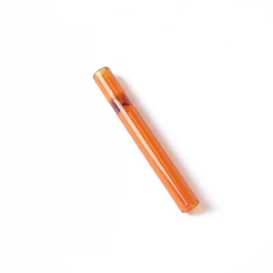 10 PACK Orange Glass 4" / 100MM Thick Chillum One Hitter Smoking Tobacco Pipe - Picture 1 of 2