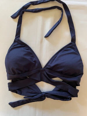 Traje de baño Mossimo azul marino recortado bikini top solo talla S Foto 1 de 4