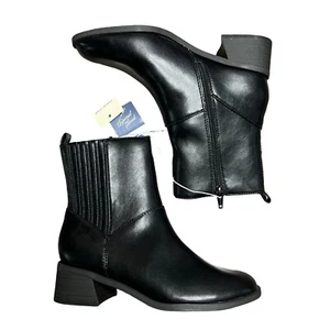 UNIVERSAL THREAD Ashley Low Block Ankle Boots Black - Picture 1 of 2
