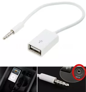 AUX-Stecker 3.5 mm Audio Stecker auf USB Buchse Konverter Kabel Auto Radio NEU - Bild 1 von 4