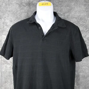 John Varvatos Hemd Herren Medium Schwarz Lux All Cotton Polo Ton in Ton Streifen - Bild 1 von 12