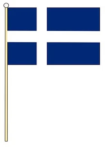 SHETLANDS 18" x 12" LARGE HAND WAVING COURTESY FLAG & POLE SHETLAND ISLANDS - Picture 1 of 1