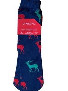 NWT Mens Super Soft CREW SOCKS Moose Pattern Shoe Size 6-12 - Picture 1 of 4