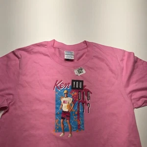 Port & Co. Mattel T-Shirt Girls Size Medium Pink "Ken You Dig It" Barbie NEW - Picture 1 of 14