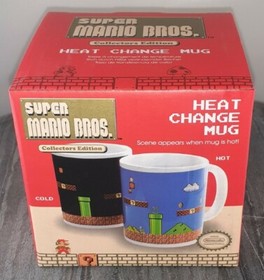 NEW Super Mario Bros. Collectible Mug Heat change color Cup Gamer Gift NES Style