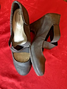 Giani Bernini "Fraga" Wedges 7.5 M Black Leather - Picture 1 of 13