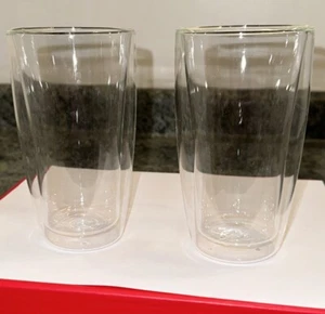 ZWILLING SORRENTO DOUBLE WALL 12 OZ INSULATED MOUTH-BLOWN LATTE GLASS SET OF 2 - Picture 1 of 6