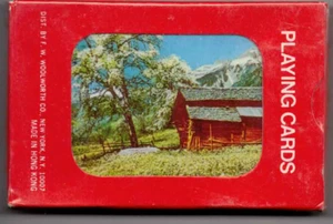 Vintage Woolworth Hütte in Woods Bridge Spielkarten versiegelt - Bild 1 von 2