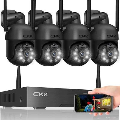 CKK 3MP Wireless Security Camera System Outdoor/Indoor Home Security Camera System