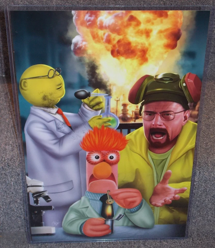 Impressão artística brilhante Breaking Bad Walter vs Muppets 11 x 17 pol capa de plástico rígido - Imagem 1 de 1