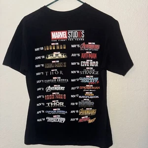 MARVEL STUDIOS t shirt, THE FIRST 10 YEARS MORE THAN A FAN Kids Size M, RARE htf - Picture 1 of 7