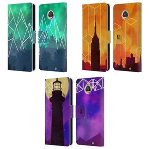 HEAD CASE DESIGNS GEOMETRIC LANDSCAPES LEATHER BOOK CASE FOR MOTOROLA PHONES - Picture 1 of 9