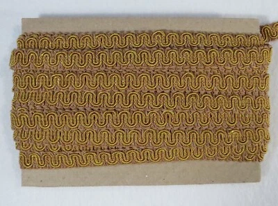 11.5  Yards  Scroll Gimp 1/2"  Gold on Mauve - Image 1 of 3