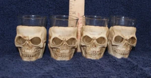 Halloween Skull Shot Glasses - Set of 4 - Picture 1 of 2