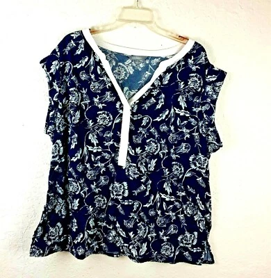 Daisy  Fuentes Top Tunic Plus Size 1X Floral Multicolor Cap Sleeve - Image 1 of 4