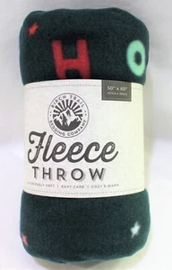 Birch Trail "Holly Jolly" Christmas Blanket Holiday Fleece Throw 50" x 60" Soft - Picture 1 of 2