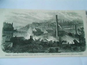 Gravure 1868 - Besancon Incendie de la distillerie Bugnot Colladon - Imagen 1 de 1