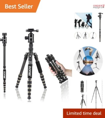 Carbon Fiber Tripod 59.4" Lightweight Compact Portable for Travel Photography - Image 1 of 4