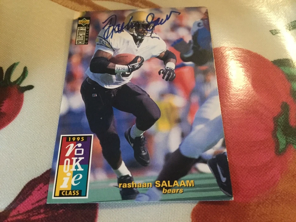 Tarjeta de novato autografiada por Rashaan Salaam 1995 Collectors Choice Colorado Bears Foto 1 de 1