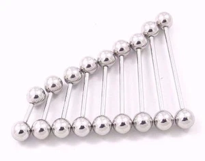 14g 16g 6mm- 50mm Bar Tongue Industrial Earring Body Piercing Jewellery Barbell - Picture 1 of 3