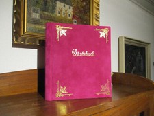LUXUS-GÄSTEBUCH Leder HANDEINBAND Buchbinder Handarbeit GOLDSCHNITT Ledereinband