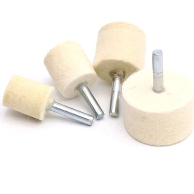 20mm-40mm Wool Felt Polishing Buffing Bob Burr Point Wheel 1/4'' Shank for Drill - Image 1 of 4
