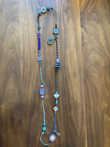 Vintage Hippie 90er Fimo Ton Perlen & Charms Seil Halskette Versand kostenlos - Bild 1 von 6