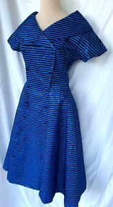 VTG 50s..ROCKABILLY..FIT & FLARE..PARTY / COCKTAIL..DRESS..WOMEN MED - Picture 1 of 7