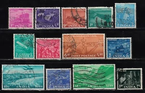 INDIA 1955 FIVE YEAR PLAN DEFINITIVE SHORT SET T0 1r SCOTT 254-266 USED - Picture 1 of 1