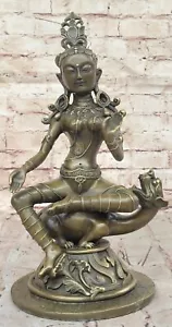 Estatua de Buda de Bronce Guanyin Tara Hecha a Mano Meditación Tibetana Decoración Dragón Venta - Imagen 1 de 10
