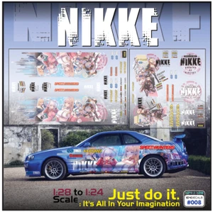 1set NIKKE Anime Water Slide Decal White Toner 1/24 - 1/28 RC Model Dicast #008 - Picture 1 of 8
