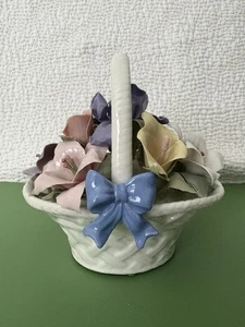 The San Francisco Music Box The Anna Rosa Collection Floral Flower Basket - Picture 1 of 6