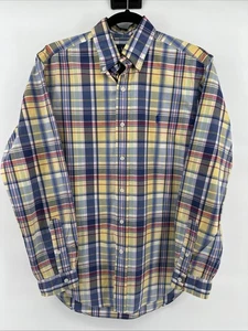 Ralph Lauren Polo klassische Passform Button-Down blau gelb kariertes Herrenhemd Small - Bild 1 von 7