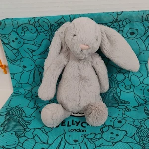 Jellycat GRAY BASHFUL BUNNY RABBIT Bean Filled STUFFED ANIMAL PLUSH Soft Toy - Picture 1 of 13