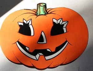 Beistle Company Pumpkin Jack O Lantern Die Cut Halloween Decoration Made USA 2 - Picture 1 of 1